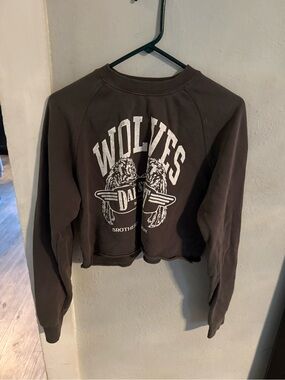 Darc Sport Brown Wolves Graphic Crop Sweatshirt